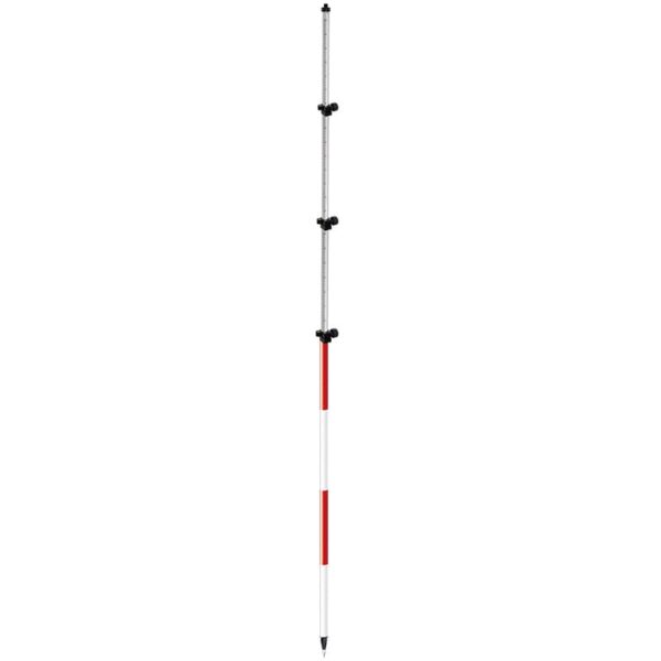 SitePro 15' Aluminum Twist-Lock Prism Pole with Dual Graduations and Adjustable Top