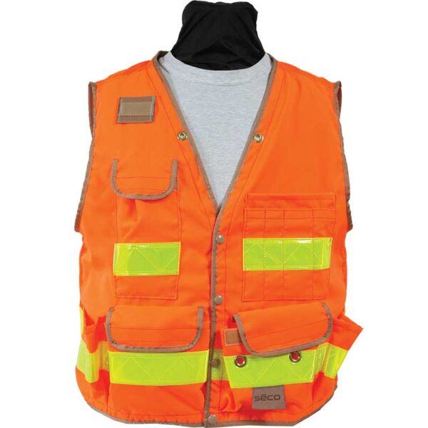 Seco 8069 Surveyors Utility Vest - Fluorescent Orange - ANSI/ISEA Class 2