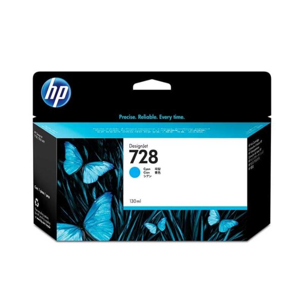 HP 728 130-ml Cyan DesignJet Ink Cartridge