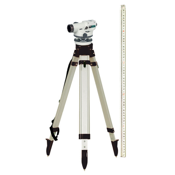 Nikon AC2S 24x Auto Level Kit with Aluminum Tripod and 13' Crain Level Rod - in Tenths