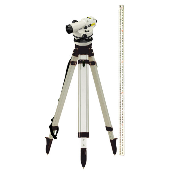 Nikon AX2S 20x Auto Level Kit with Aluminum Tripod and 13' Crain Level Rod - in Tenths