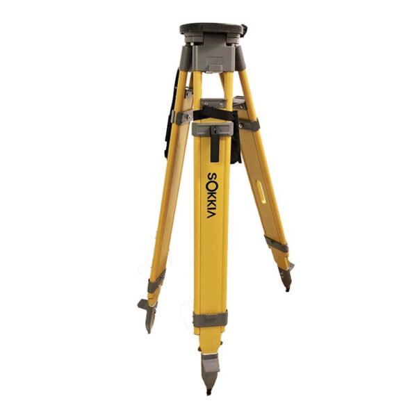 Sokkia Wide-Frame Wood Fiberglass Tripod Professional with Quick Clamp - Yellow